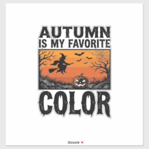 Adesivo Cor Favorita de Outono, Halloween, Abóbora, Vetor