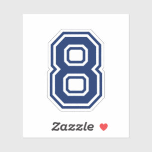 Adesivo Cor personalizada número oito 8 fonte da faculdade