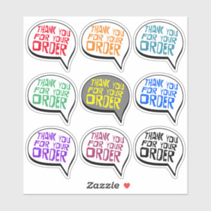 Adesivo Cor personalizada Obrigado pelo seu pedido
