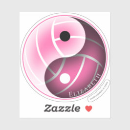 Adesivo cor rosa ou QUALQUER yin yang voleibol personaliza