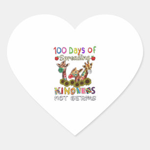 Adesivo Coração 100º Dia da Escola 100 Dias de Amizade