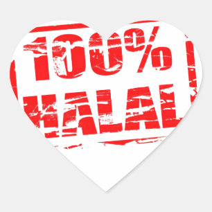 Adesivo Coração 100% halal