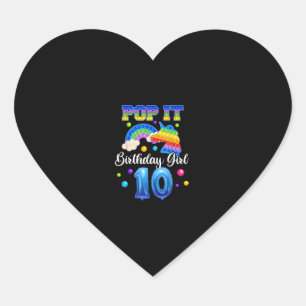 Adesivo Coração 10 Camisa De Aniversário Do Unicórnio Para Raparig