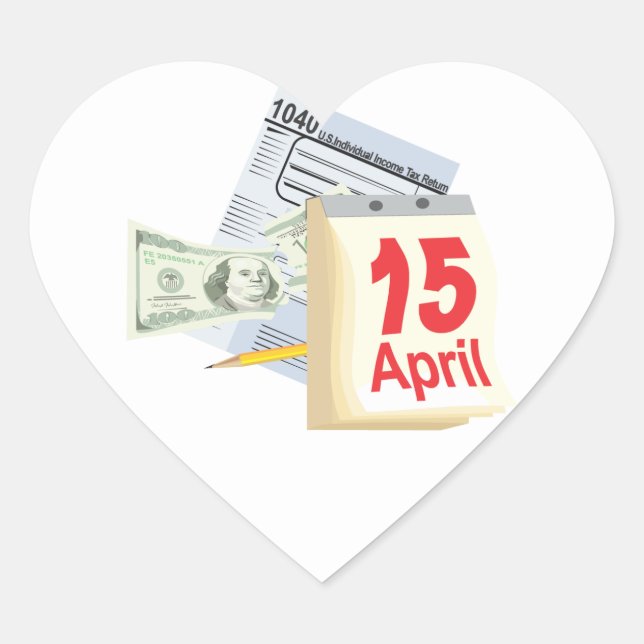 Adesivo Coração 15 de abril - (Frente)