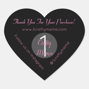 Adesivo Coração 1 Crafty Mama Girly Obrigado