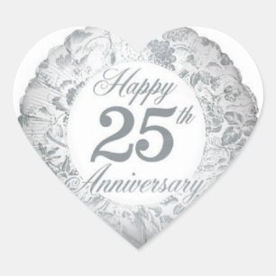 Adesivo Coração 25o Aniversário