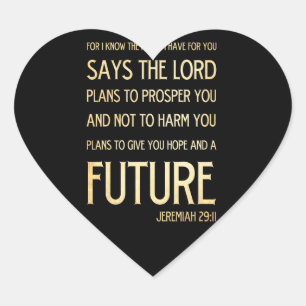 Adesivo Coração 29:11 cristão de Jeremiah da arte do verso da