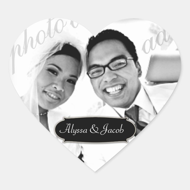 Adesivo Coração 311-Customizable Heart Photo Sticker w/ Name Plate (Frente)