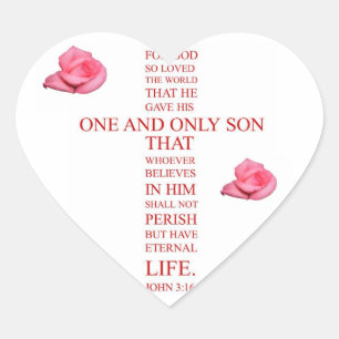 Adesivo Coração 3:16 de John - para o deus amou assim o mundo