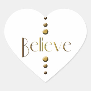 Adesivo Coração 3 Blocos Dourados Acredita