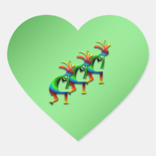 Adesivo Coração 3 Kokopelli #29