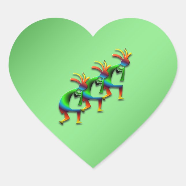 Adesivo Coração 3 Kokopelli #29 (Frente)