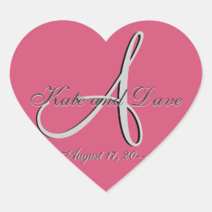 Adesivo Coração 3d Favor de Casamento Monograma V