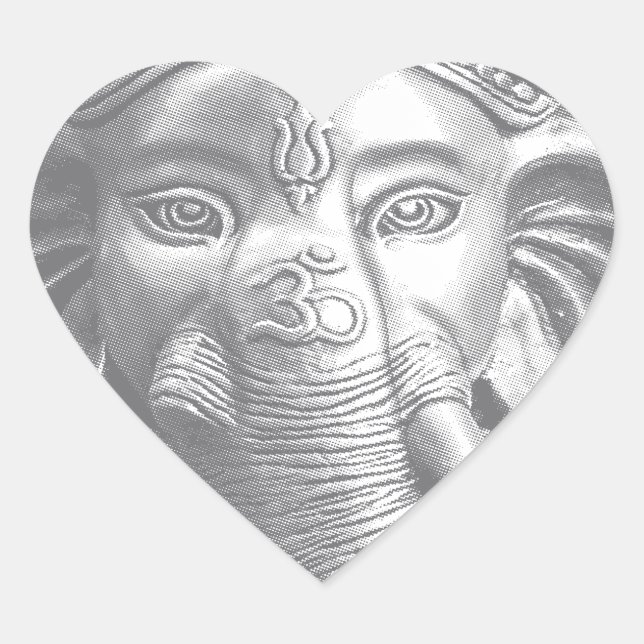 Adesivo Coração 3d Lord Ganesha - Om (Frente)