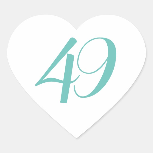 Adesivo Coração 49ª Festa de aniversário, 49ª Era Personalizada (Frente)