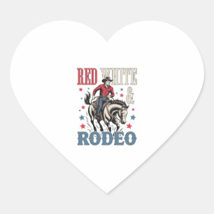 Adesivo Coração 4 de julho Rodeo Cowboy