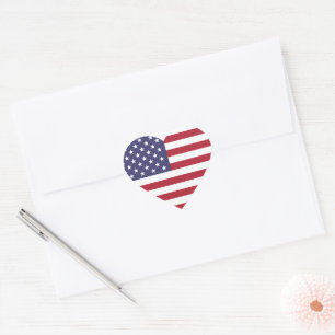 Adesivo Coração 4o da bandeira americana de julho EUA patriótica