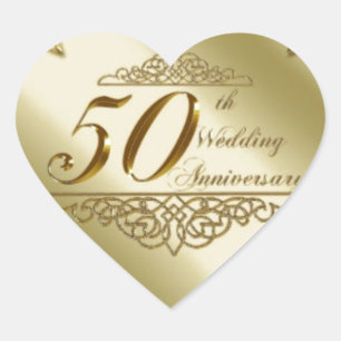 Adesivo Coração 50.o ANIVERSÁRIO DE CASAMENTO