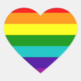 Adesivo Coração 7 Frisos Orgulho gay do Arco-Íris