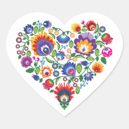 Adesivo Coração 💜9💓 Folk inspirou corações, Heart Sticker