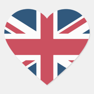 Adesivo Coração A bandeira britânica Union Jack