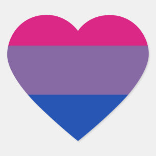 Adesivo Coração A bandeira do Bi voa para o orgulho bissexual