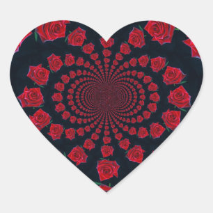 Adesivo Coração A Beleza dos Rosas: Fantasia Floral