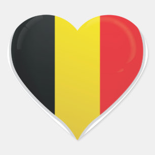 Adesivo Coração A Bélgica ama o cartaz do orgulho da bandeira