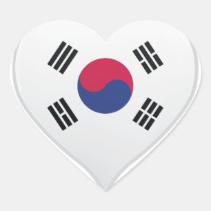 Adesivo Coração A Coreia ama o cartaz do orgulho da bandeira