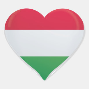 Adesivo Coração A Hungria ama o cartaz do orgulho da bandeira