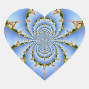 Adesivo Coração A Mágica de Paris: Design da Torre Geométrica Eiff