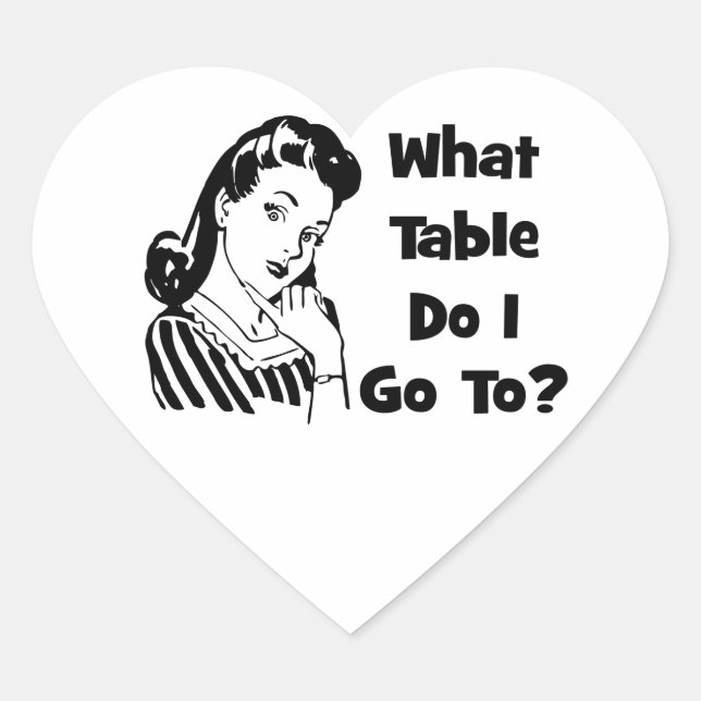 Adesivo Coração A Que Mesa Irei? (Frente)