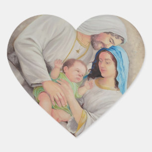 Adesivo Coração A Sagrada Família: Retrato do Amor Divino