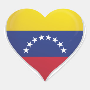 Adesivo Coração A Venezuela ama o cartaz do orgulho da bandeira