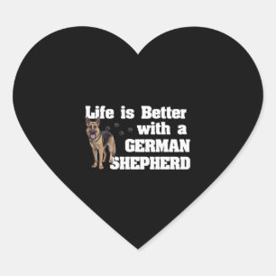 Adesivo Coração A Vida Do german shepherd É Melhor Com Um Sheph Al