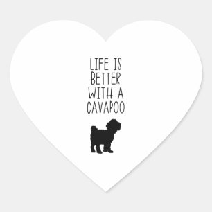 Adesivo Coração A Vida É Melhor Com Um Cavapoo