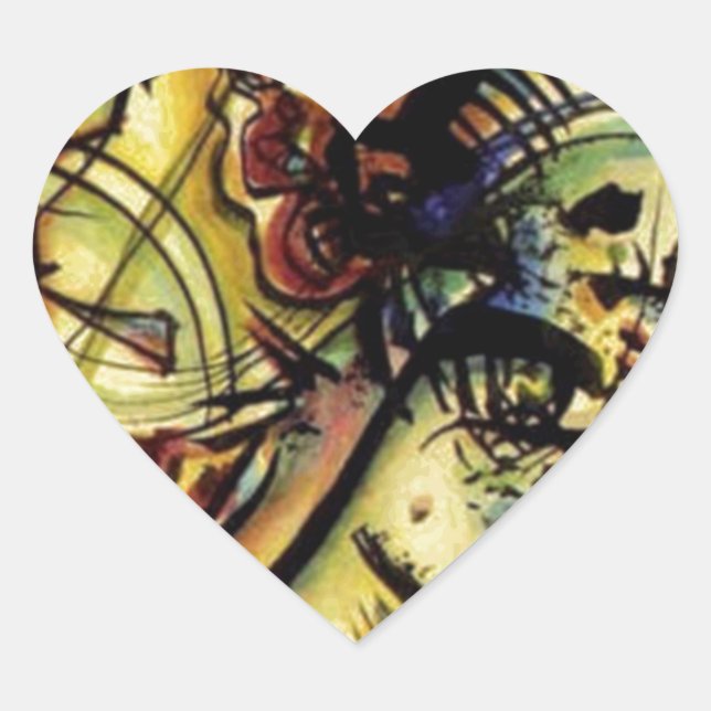 Adesivo Coração À Voz Desconhecida de Kandinsky (Frente)