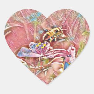 ADESIVO CORAÇÃO ABELHA DE MEL NUMA ARTE DE ESPIRITE - VINHOS DE PI