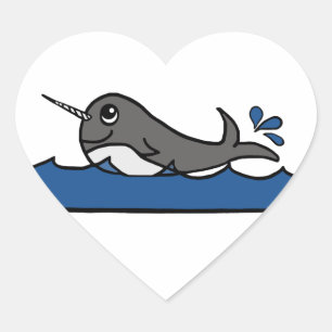 Adesivo Coração Abertura Narwhal