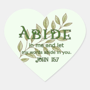 Adesivo Coração Abide In Me Heart Sticker