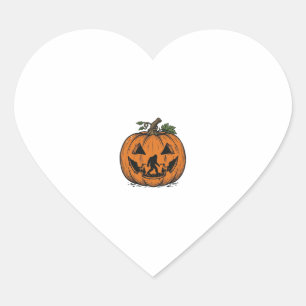 Adesivo Coração Abóbora Bigfoot Vintage Design de Vetor de Hallowe