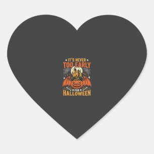 Adesivo Coração Abóbora de Halloween Nunca Muito Cedo Castelo Gráf