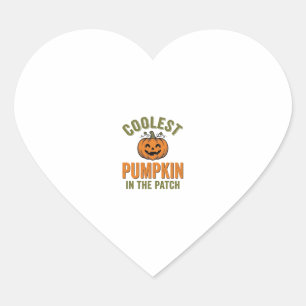 Adesivo Coração Abóbora Mais Legal do Desenho de Halloween Vintage