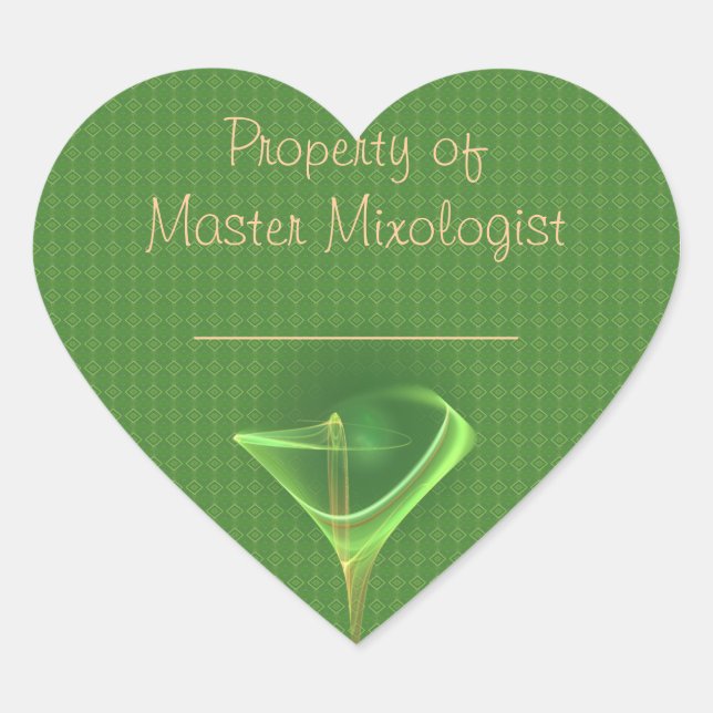 Adesivo Coração Absinthini Faery Martini Art (Frente)