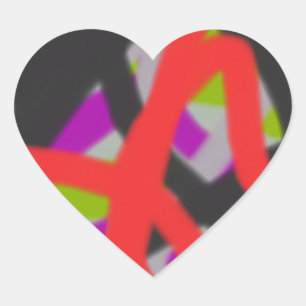 Adesivo Coração abstrato 7564 colorido