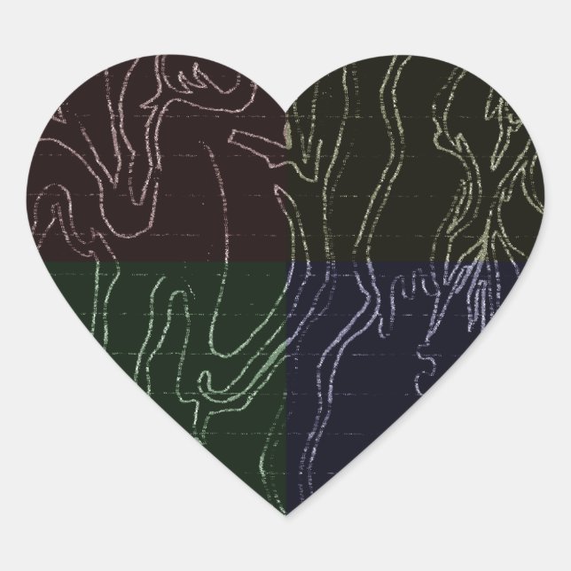 Adesivo Coração Abstrato Art (Frente)