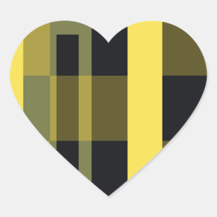 Adesivo Coração Abstrato art colorido de stripes coloridas