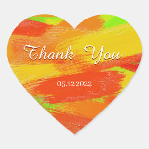 Adesivo Coração Abstrato colorida do pincel trava textura.text. ou