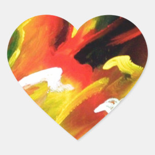 Adesivo Coração Abstrato Expressionismo