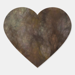 Adesivo Coração Abstrato Fractal Cardíaco Preto e Castanho